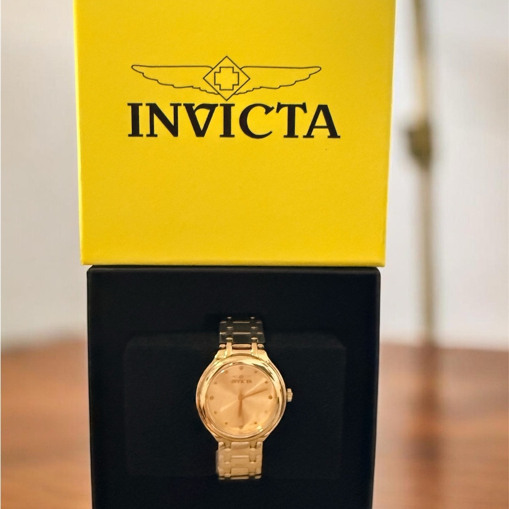 Invicta Gold Tone Minimalist Women's Bracelet Watch - Picture 2 of 3